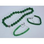 TJC Jade necklace with two matching bracelets in presentation box