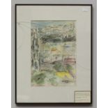 Fiona Carlisle (Scottish Contemporary) 'Prince's Street and St Andrew Square' signed, watercolour,