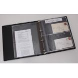 Postal History 1873-: Forty-six items in ring binder including WW1 Military Post letters, covers and