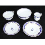 Five items of 19th century Copeland porcelain tableware from HMY Victoria and Albert, each with blue