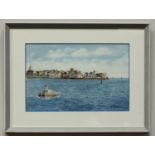 Cyril Print (20th century) 'Portsmouth Harbour From Gosport Waterfront', signed, watercolour,