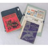 A collection of assorted used GB and world stamps across four albums, largely hinge-mounted, loose