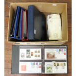 A collection of approximately 335 assorted first day covers across 5 albums and some loose,