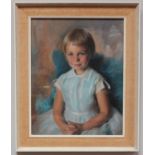 Victor H. Voysey - Half length portrait study of a young girl, signed and dated '59', pastel, glazed