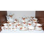 SECTION 1. A Royal Albert 'Old Country Roses' part tea and coffee set comprising teapot, coffee pot,