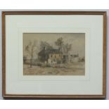 Oliver Hall RA, RE, RWS (1869–1957), 'Back of the Old Mill House', watercolour, signed, mounted,