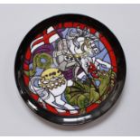 A Poole Pottery 'The Saint George Plate', depicting Saint George mounted on a horse slaying the