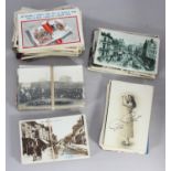 Approximately 190 early 20th century postcards including 42x WW1 real photographic, printed, War