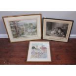 Lambert, Stanley, Petersfield artist, rural scenes of the South Downs, a pair, watercolours,