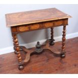 A 19th century walnut and floral marquetry rectangular centre table in the William & Mary 'style,'