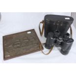 A cased pair of binoculars, 7 x 50, marked 'CCCP' and stamped 'Made in USSR', together with a