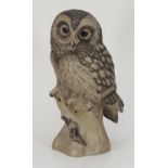 A Poole pottery large stoneware owl by Barbara Linley Adams with impressed marks and signed 'B