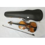A 4/4 Paolo Maggini style violin with double purfling front and back, bares label inside 'Copy of