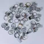 35 Gemporia modern white metal Gemstone rings, marked 925 and with various semi-precious gemstones