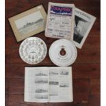 A small assortment of collectables including a photograph by Stephen Cribb depicting a submarine,