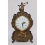 A 19th century French mantel clock, of balloon form, eight-day movement, white enamel dial with