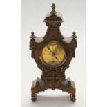 A Lenzkirch mantel clock, spring-driven eight-day movement, brass dial with Arabic numerals, the