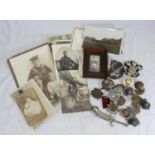 A small quantity of early 20th century military/ naval postcards, together with a boson's call