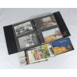 A collection of approximately 70 assorted postcards across album and some loose, including a small