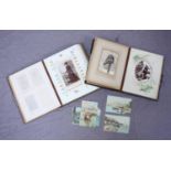 Two Victorian photo albums including a Nautical Album filled with photos and postcards, together