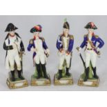 Four Capodimonte porcelain Napoleonic military figures, 22cm high, including Napoleon and La