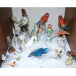 SECTION 24. A Meissen porcelain figure of a Kingfisher, together with a collection of porcelain bird