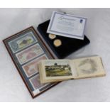 A framed set of British Armed Forces special voucher banknotes including 1 x Â£5.00 and 3 x Â£1.00