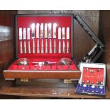 SECTION 53. Two various canteens of cutlery together with three various cased sets of spoons