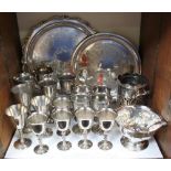 SECTION 30. Silver-plated wares including two circular trays, bottle holder, gravy bowl and spoon