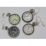 Four assorted 20th century open-faced military pocket watches including examples by Moeris and