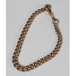 An early 20th century curb-link bracelet made from a watch chain, each link stamped '375,' 16.0g