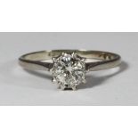 An 18ct white gold solitaire diamond ring, claw-set, RBC diamond, estimated 0.85 carats, item weight