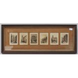 A collection of six 19th century monochrome etchings depicting landmarks around Bristol, all