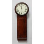 A Victorian mahogany cased drop-dial clock, with eight day movement, white painted dial, Roman