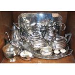 SECTION 34. Silver-plated wares including a large rectangular table with canted corners and