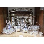 SECTION 29. Silver-plated wares including tea and coffee service, glass condiment set, serving