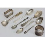 Three silver teaspoons including a Georgian teaspoon, 1808, maker's mark of John Lias and a Queen