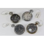 Four assorted open-faced military pocket watches including examples by Leonidas, Elgin and