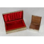 A silver rectangular wooden-lined cigarette box, inscription from Whitbread & Co in recognition of