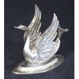 A silver brandy glass warmer modelled as a swan, by Pedro Duran, 12cm high