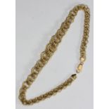 An 18ct gold necklace chain of interlinked graduated circular loops, 27.5 grams