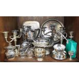 SECTION 33. Silver-plated wares including candelabras, wine bottle coaster, bread baskets, tea,