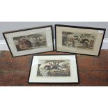 After J. L. Marks, three 19th century Dick Turpin colour prints including 'Dick Turpin plunging into