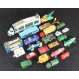 A Dinky Toys Delivery Service truck, Corgi James Bond Aston Martin DB5 in gold with Secret