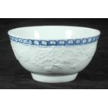 A Richard Chaffers Liverpool steatitic porcelain bowl, with applied peony flower decoration, and