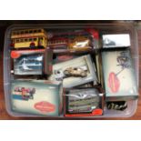 A collection of 27 assorted loose and boxed die-cast model vehicles including a 1924 Sentinel and