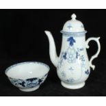 A Liverpool Christians porcelain coffee pot and dome cover, and a Christians sugar bowl, both