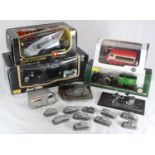 A collection of 7 assorted boxed and loose scale model vehicles including a Maisto Citroen 15CV 1: