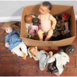 A quantity of dolls including a large Koppelsdorf Thuringia bisque headed doll, a BND London,