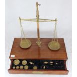 A set of Victorian banker's scales by Degrave & Co, London, with the brass frame and suspended